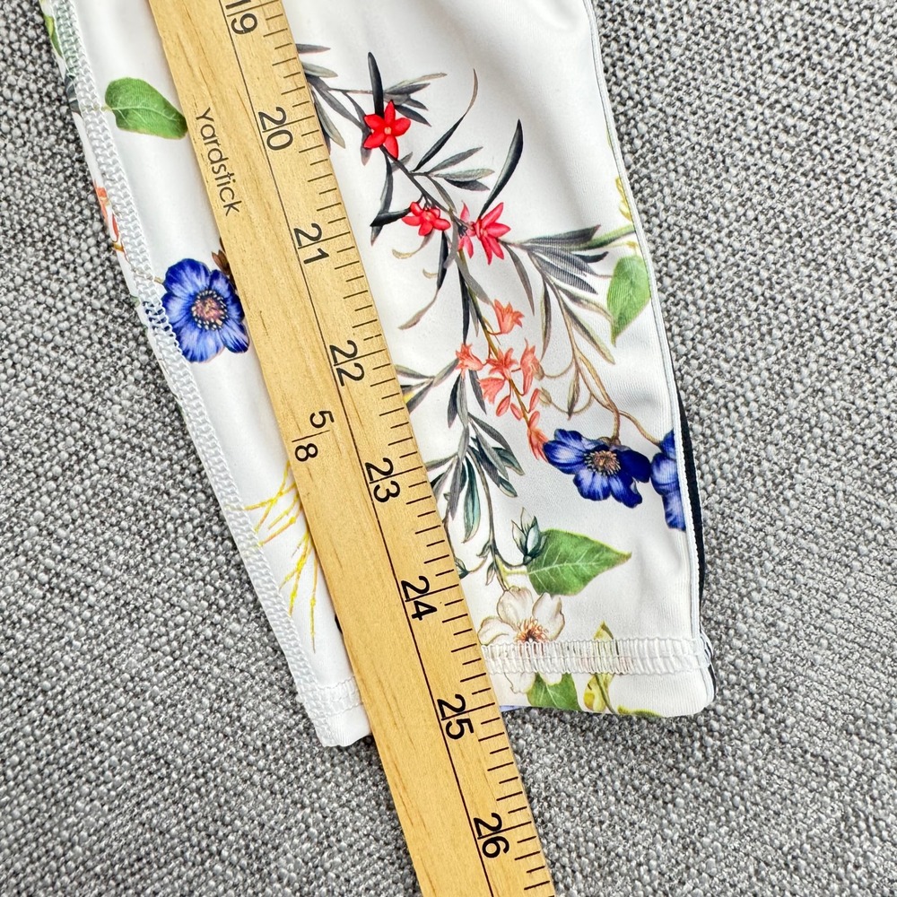 Athleta Contender Blossom Floral 7/8 Running Tights Medium Side Stripe - Picture 11 of 16